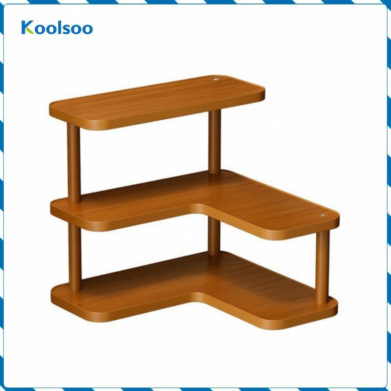 Kệ góc 3 tầng tiết kiệm không gian | Kệ góc, tầng có kệ gỗ, để bàn