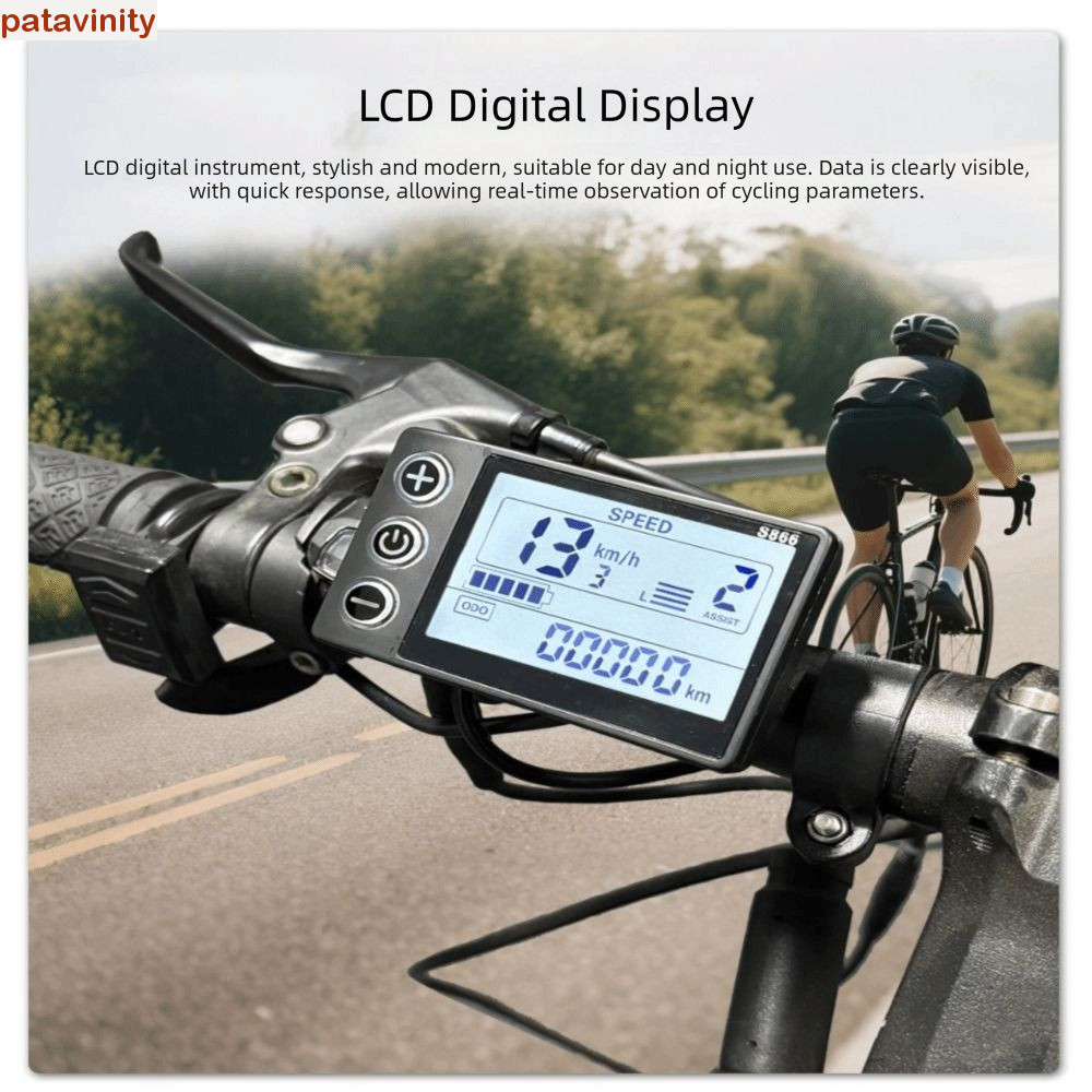 Màn hình LCD xe đạp điện PATAVINITY, Bảng điều khiển xe đạp điện 24V 36V 48V chống nước IP65, Màn hì