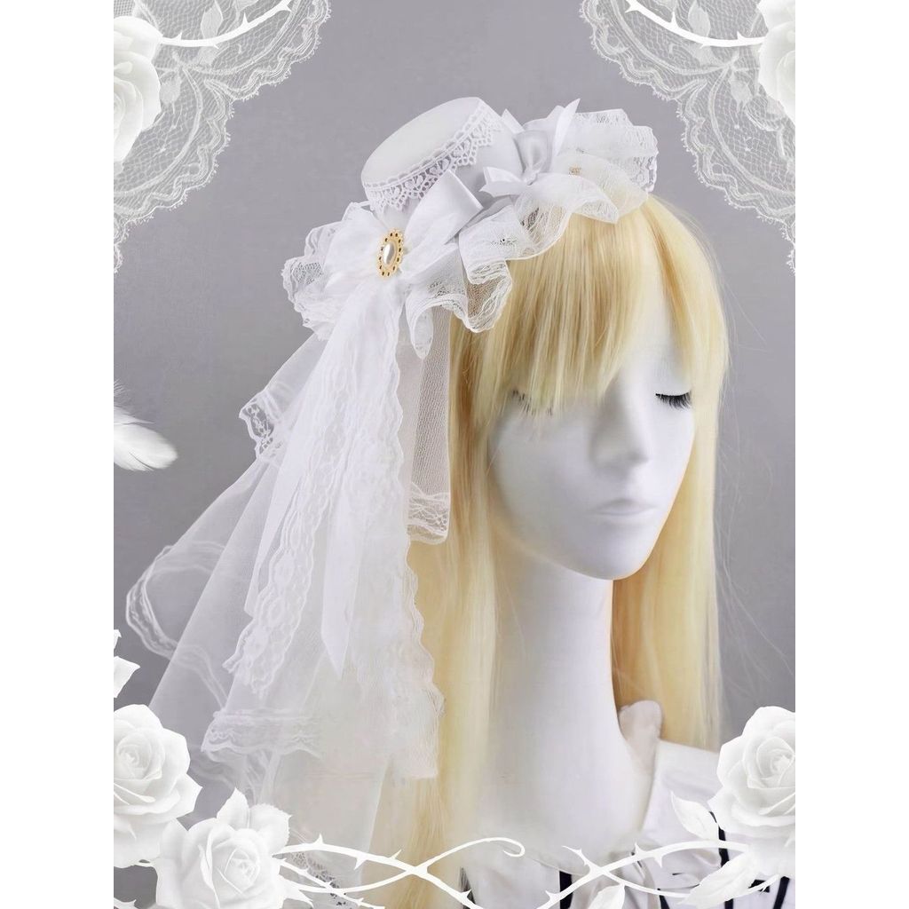 Lolita lolita lolita che nắng ren tối trên mũ phụ kiện tóc kẹp tóc