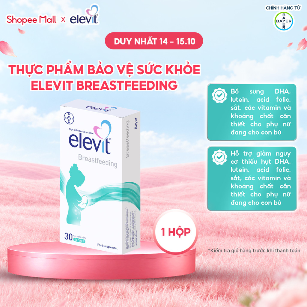 Elevit Breastfeeding Vitamin bổ sung cho phụ nữ sau sinh và cho con bú có DHA, Omega3, Canxi và Các khoáng chất khác