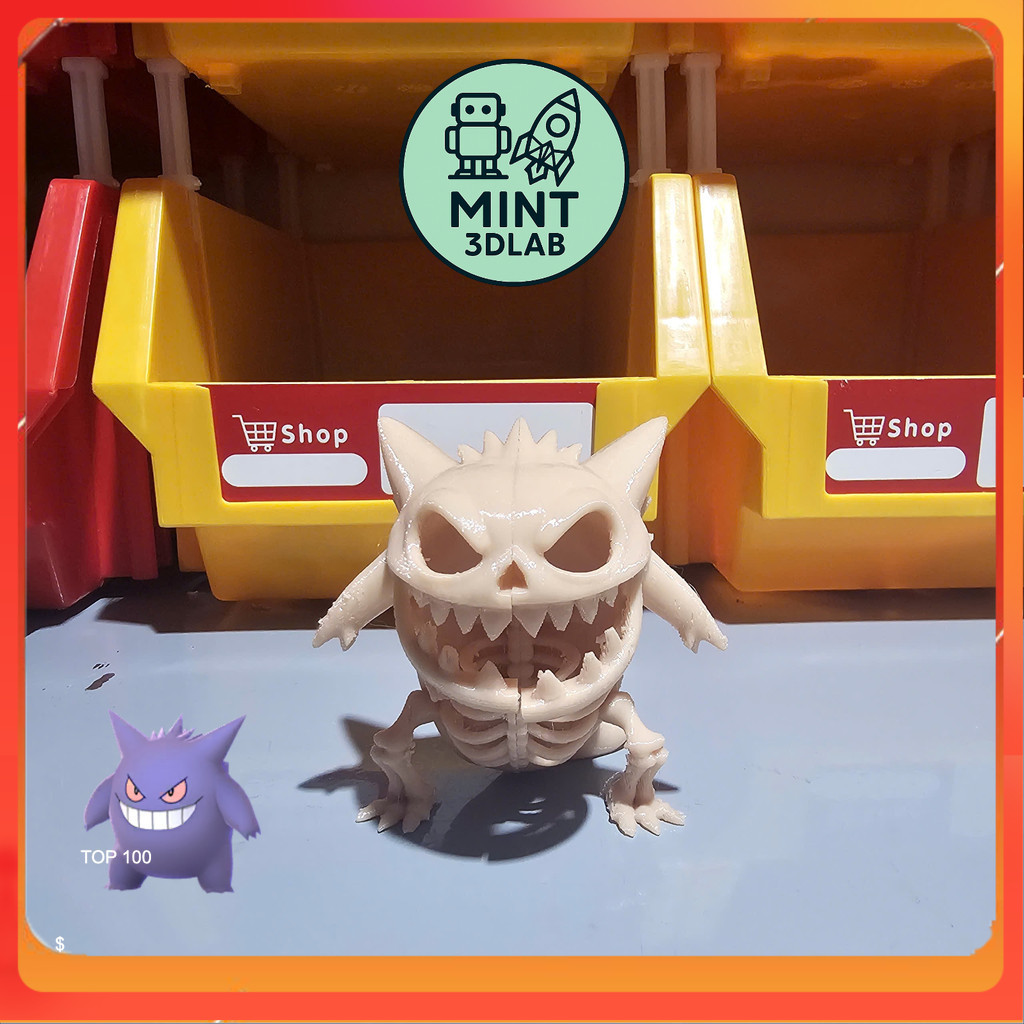 Mô Hình Pokémon Gengar Đồ Chơi Khung Xương - Gengar Pokémon Skeleton Creepy Cute Toy Trang Trí | MIN