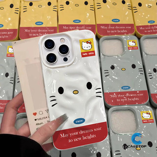  Ốp Lưng Tương Thích Cho IPhone 13 16 17 15 11 12 14 Pro Max Air 16 13 14 17 15 12 Pro 7Plus 15 8 16 14 7 Plus SE 2020 Sweet Luxury Dễ Thương Wink Hello Kitty Wave Ruffle Soft Cover 
