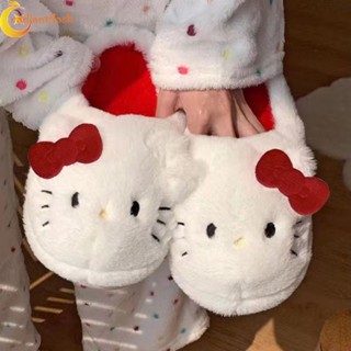  Dép xỏ ngón mùa đông RADIANTFLASH Dép nhung lông ấm áp mềm mại Kitty sang trọng Phòng ngủ sinh viên Kawaii Dép đi trong nhà chống trượt Giày nữ 