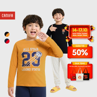 Combo 2 áo / quần mặc nhà bé trai CANIFA dài tay in họa tiết PS25 2LA25W001