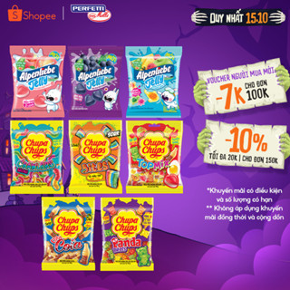 COMBO MIX vị kẹo dẻo 90g Chupa Chups và Alpenliebe (Topmix,Sourbites,Crawler,Cola,Panda,Sea,Peaches,Grapes)