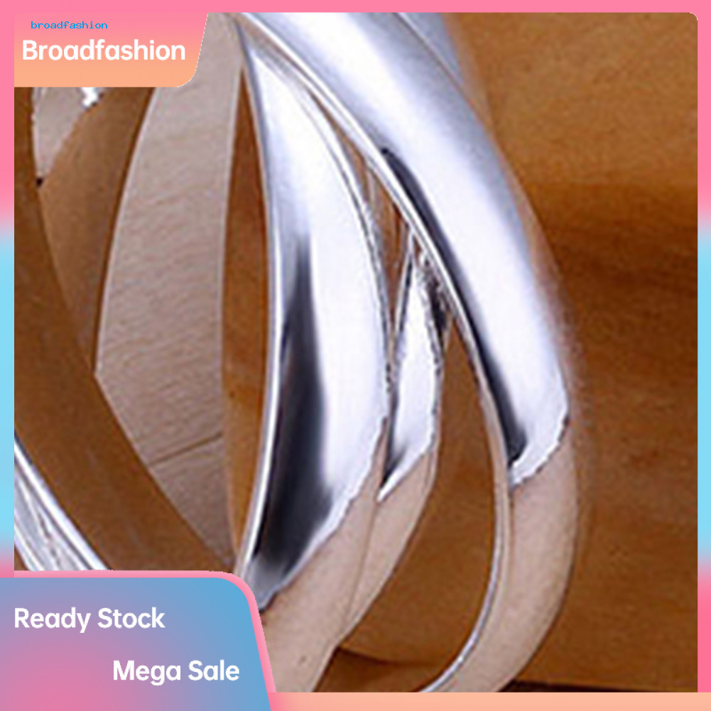 Trang sức nữ - Nhẫn ba vòng tròn mạ bạc giả, size US 6-9