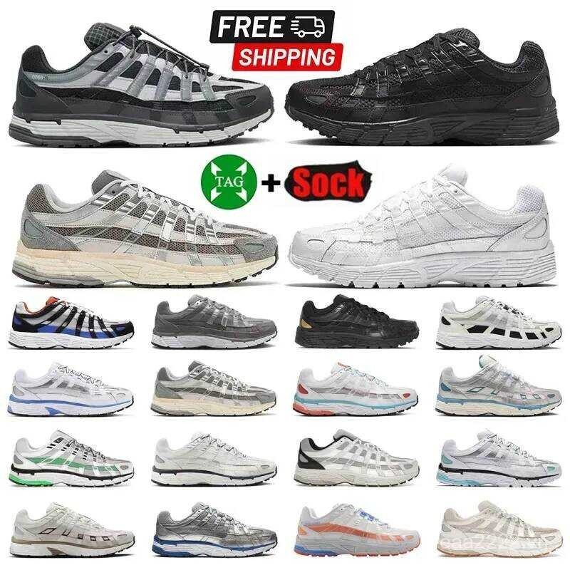 Thiết Kế Phong Cách P6000 P 6000 Tricolor Đen Trắng Kaki Sói Xám Kim Loại Nữ Thể Thao Ngoài Trời Già