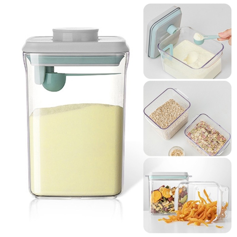 Bột sữa kín WIT và hộp đựng sữa có thìa cho trẻ sơ sinh ăn