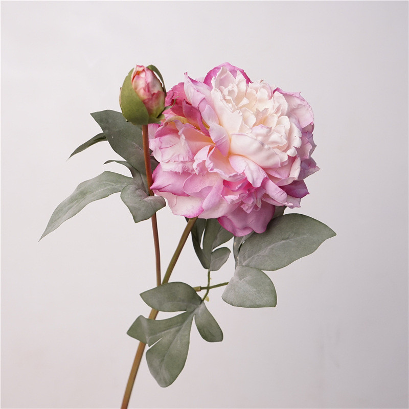 European Retro Artificial Flower Single Branch Drunken Peony Home Dining Table Flower Arrangement Pe