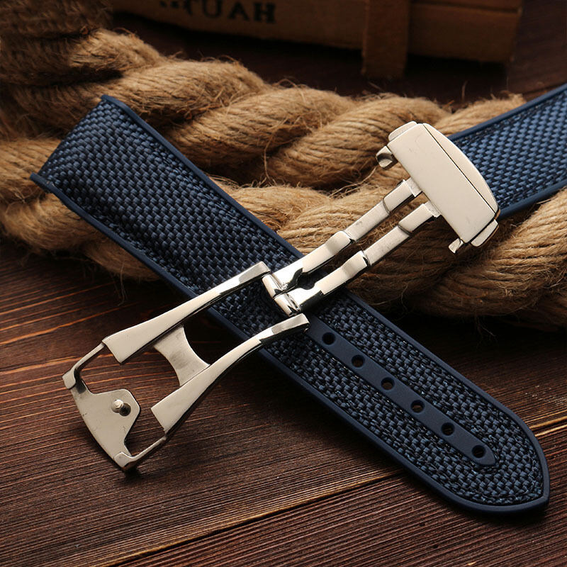 Đồng Hồ Vòng Tay Cho 300 SEAMASTER 600 PLANET OCEAN 8900 9900 8800 Thép Không Gỉ Gấp Khóa Silicon Dâ