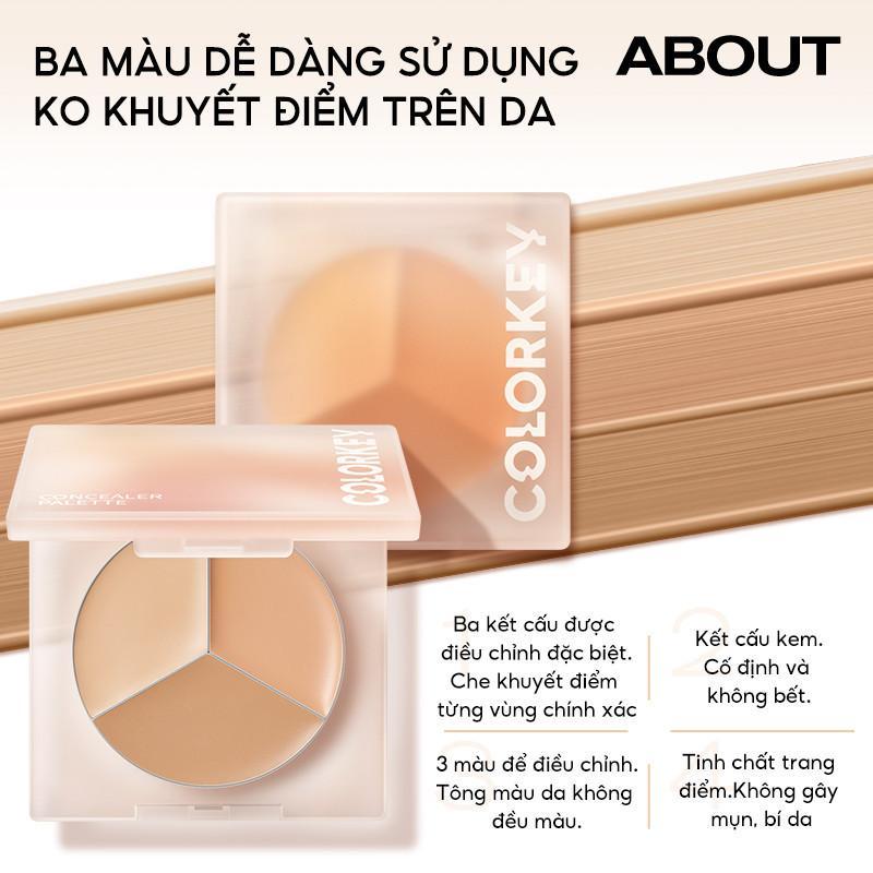 Ảnh 7 của Bảng kem che khuyết điểm COLORKEY 3 màu sắc kết hợp mịn lâu trôi 3.9g