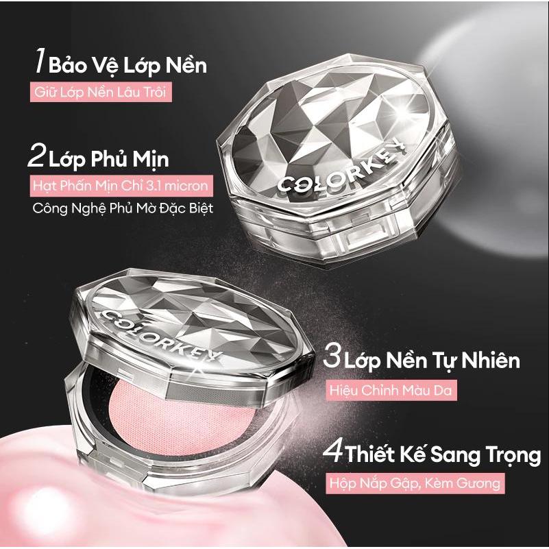 Ảnh 3 của Phấn phủ COLORKEY Matte Brighten dạng bột, lâu trôi, trang điểm tự nhiên, kiểm soát dầu 8g