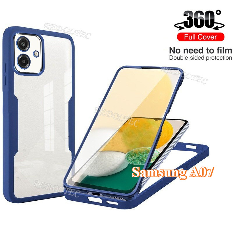 360 Full Cover Dành Cho Samsung Galaxy A07 A07 Lite Chống Sốc Acrylic Trong Suốt Mặt Trước Mặt Sau B