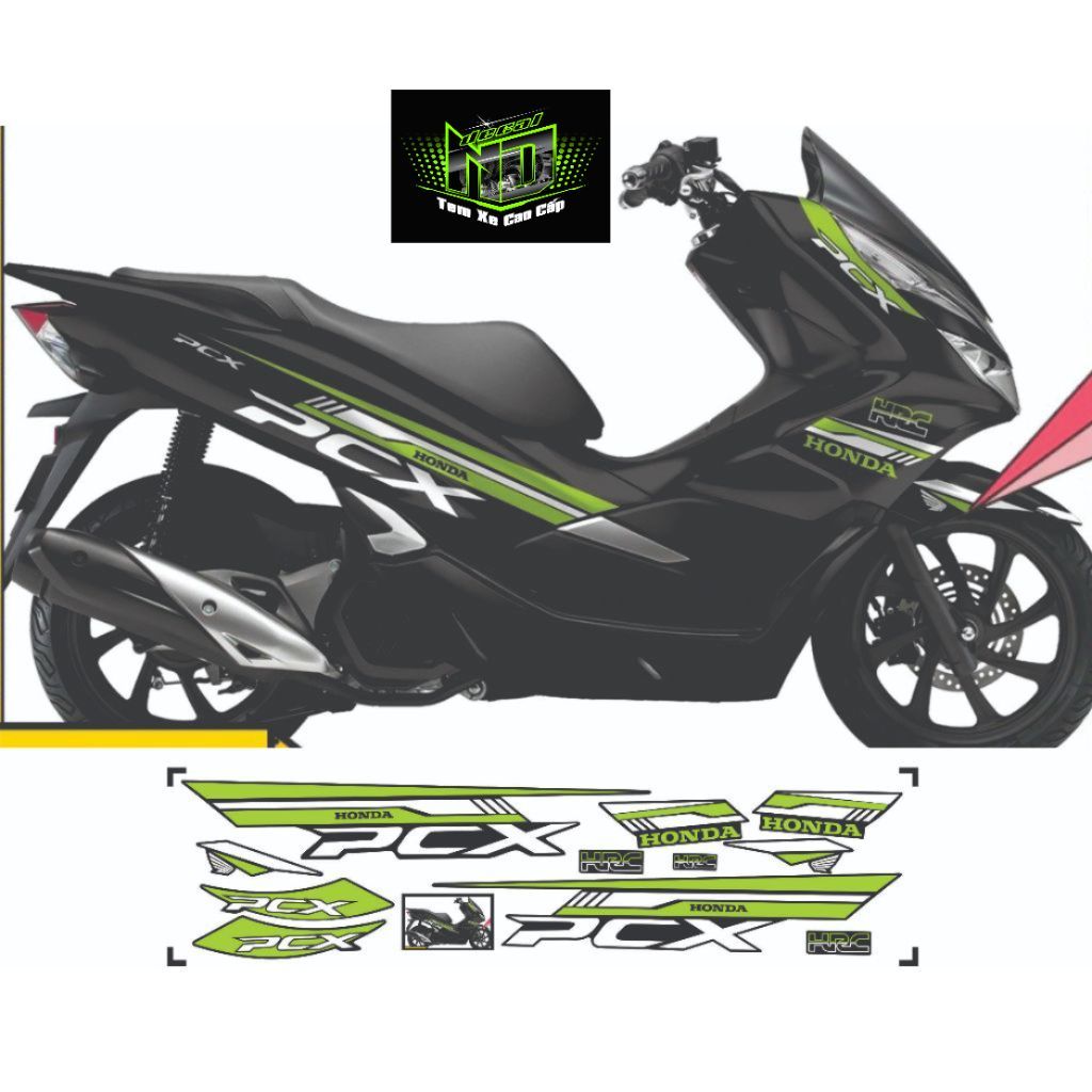 Tem Chế Xe PCX 125 150 160 Mẫu HR.C Tem Rời Dán Xe PCX 2014 - 2025  Chống Nước, Bền Màu - ND DECAL