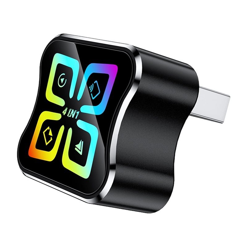 Bộ chuyển đổi Carplay 4In1 không dây Hộp AI thông minh cho iPhone iOS 18 + và Android Auto Airplay /