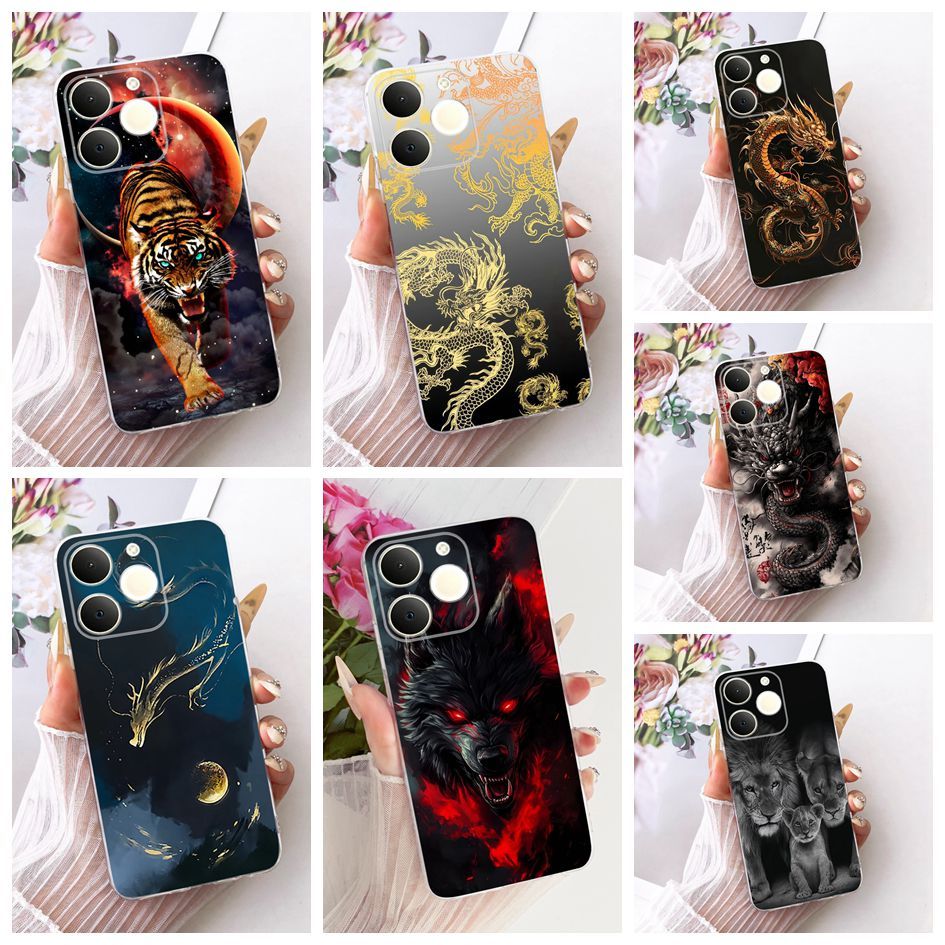 Dành Cho Realme Note 70 70T Vỏ RMX5133 Cool Tiger Wolf Dragon Lion Sơn TPU Mềm Silicon Cho Realme No