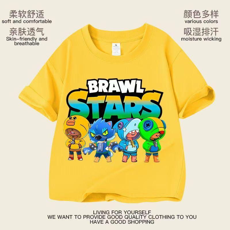 BrawlStars BrawlStars Trò Chơi Hàng Hóa Mùa Hè Bé Trai Bé Gái Trẻ Em Phù Hợp Với Áo Thun Ngắn Tay Ng