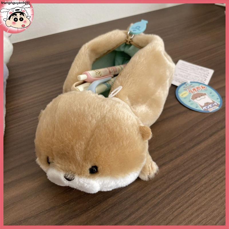 [Tàu 12 giờ] Cute Little Otter Plush Pencil Case - Cartoon Animal Pen Bag School Supplies VN