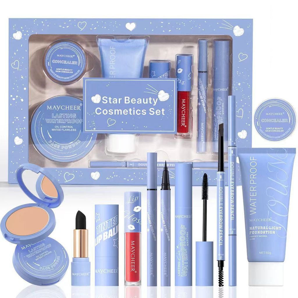 [SET JIMAT] Bộ trang điểm maycheer Full Face Set Hộp giá trị tuyệt vời | Gel tẩy tế bào chết maychee