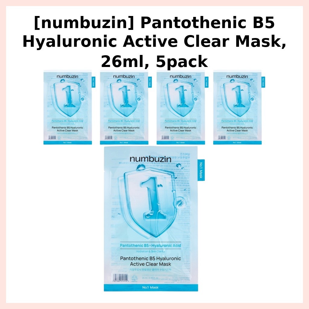 [Numbuzin] Mặt nạ Pantothenic B5 Active Clear 26ml 5 chiếc
