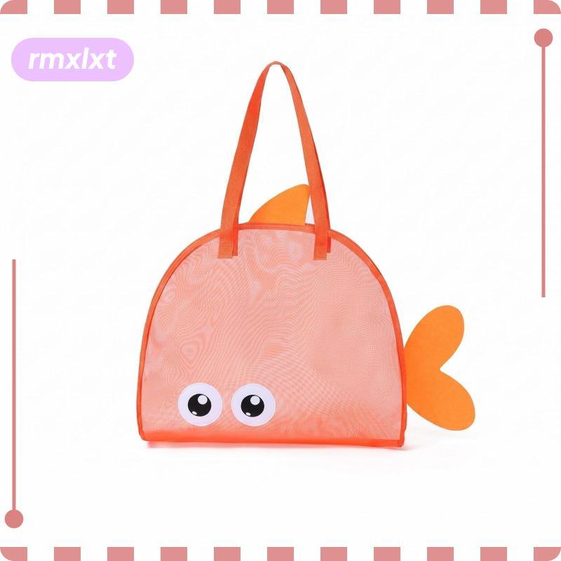 Trẻ em Sand Play Túi Tote lưới Carrie Túi biển lớn trong suốt màu cam