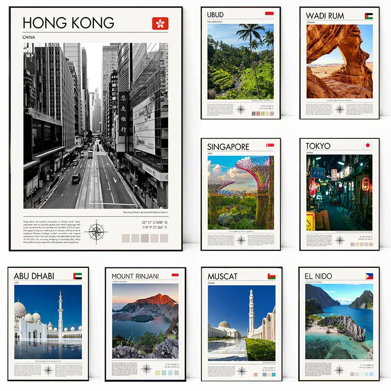 Abu Dhabi Goa Ha Long Bay Huế Việt Nam Tokyo Du Lịch Áp Phích Canvas Tranh In Hình Nghệ Thuật Treo T