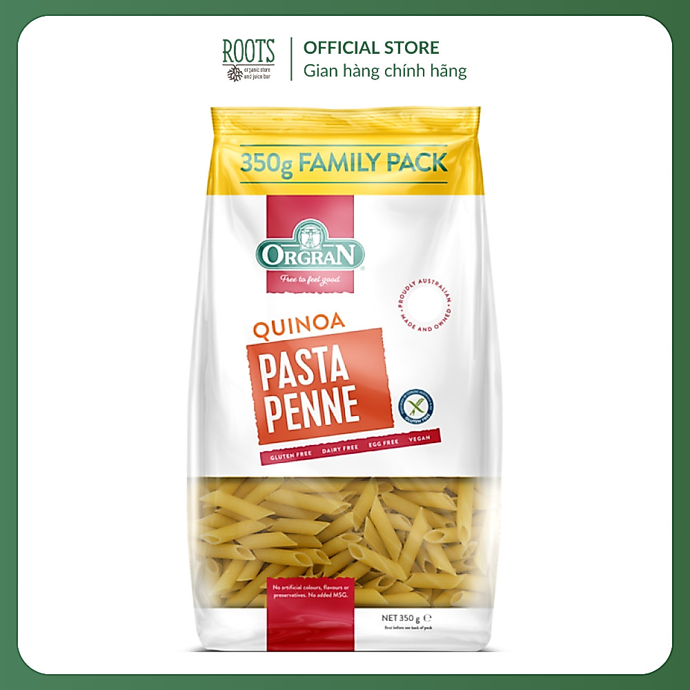 (Ship hỏa tốc) ORGRAN - Nui Ống Diêm Mạch, Quinoa Pasta Penne, Gluten Free (350g)