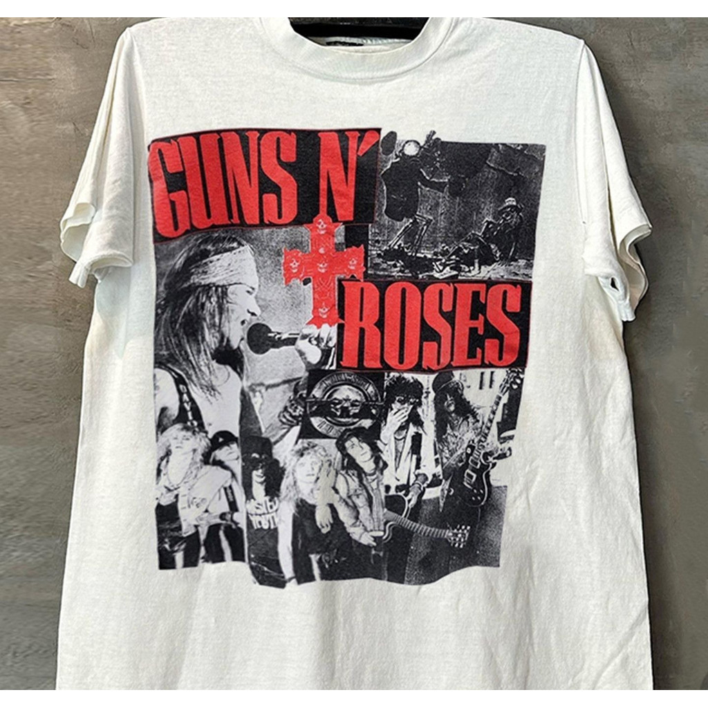 100% Cotton Guns N 'Roses Guns & Roses Rock Band Áo thun tay ngắn phong cách Mỹ