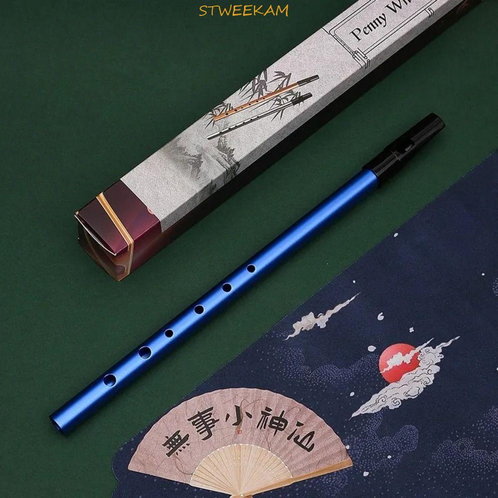 STWEEKAM Irish Còi C / D Key, C / D Key 6 Lỗ Irish Còi Sáo, Thiếc Penny Còi Clarinet Nhựa Kim Loại I