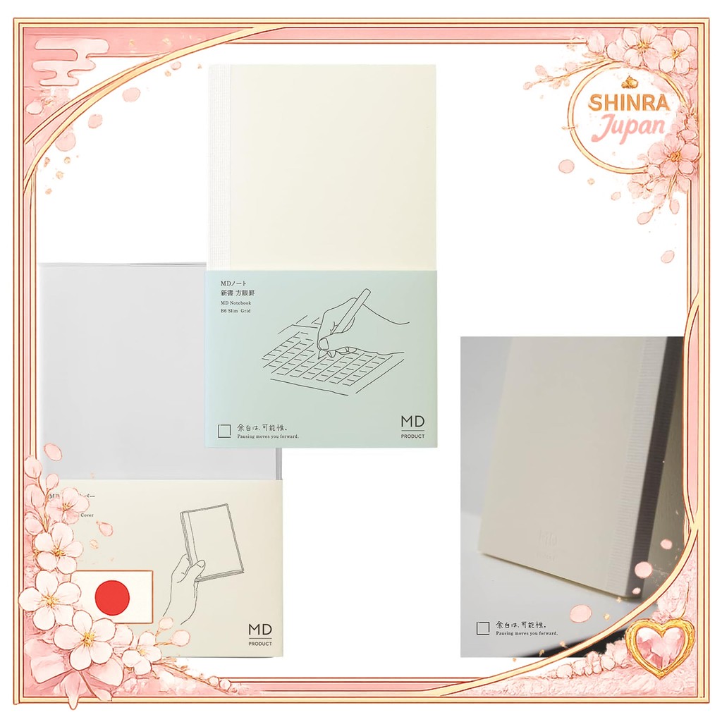 《Direct From Japan》  Midori MD PRODUCT MD Notebook Shinsho Graph Ruled + Note Cover 15382006From Jap