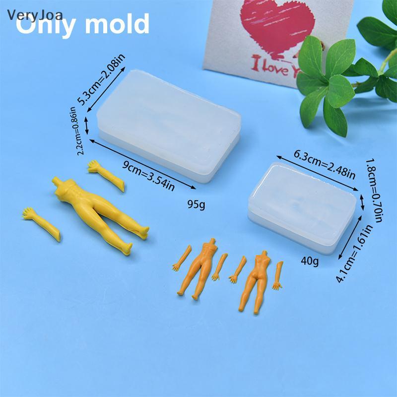 [Rất] 1 Bộ Đất Sét Polymer Nam Búp Bê Cơ Thể Torso Khuôn Silicon Fondant / Nhựa Đất Sét DIY Búp Bê Đ