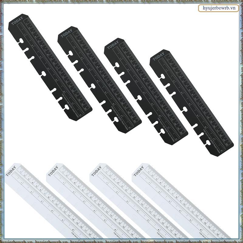 8 Gói Thước Đo Nhựa Quick Page Finder Page Marker Pouch PVC Bookmark Thước Cho 6 Lỗ Chất Kết Dính No