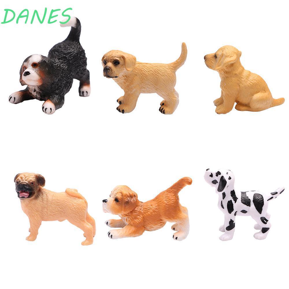 FRBFRB Mô Hình Động Vật Thủ Công Dễ Thương Mô Phỏng Chó Phụ Kiện Trang Trại Pug Chó Tượng Nhỏ