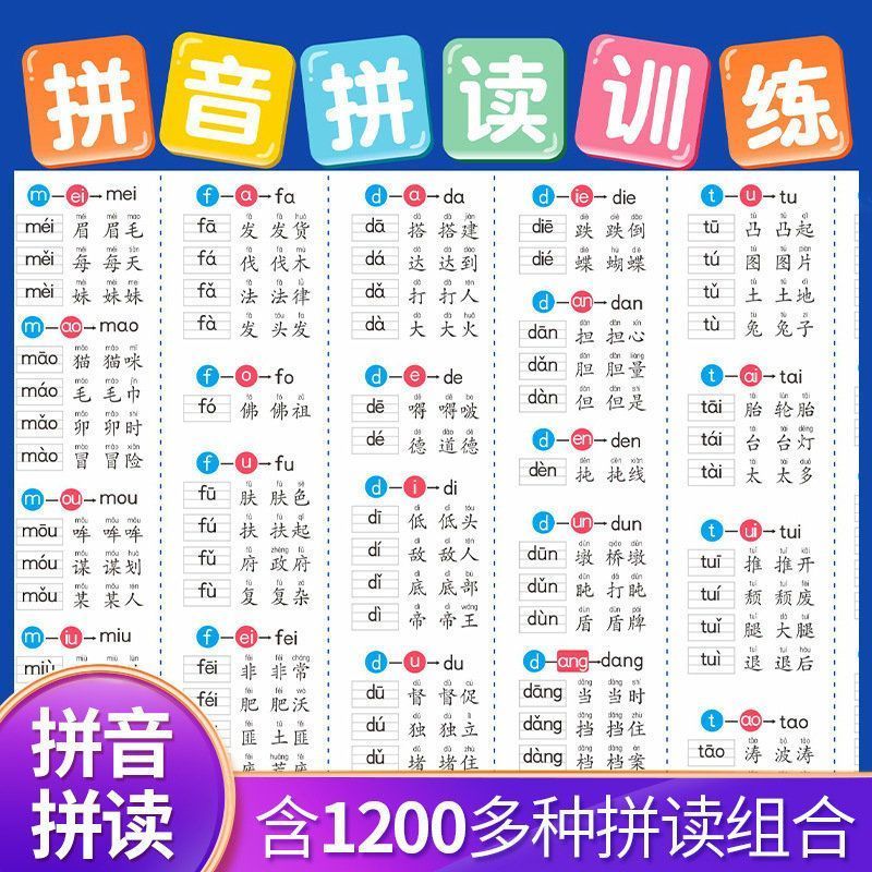Pinyin Spelling Training Công cụ tiện dụng Lễ hội Pinyin Biểu đồ treo tường Bảng chữ cái Pinyin Bảng