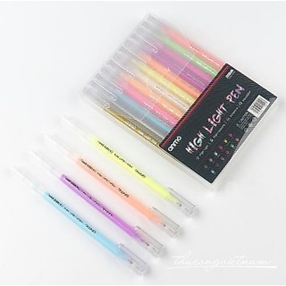 Bút highlight bộ 12 cây, bút nhũ kim tuyến 12 cây