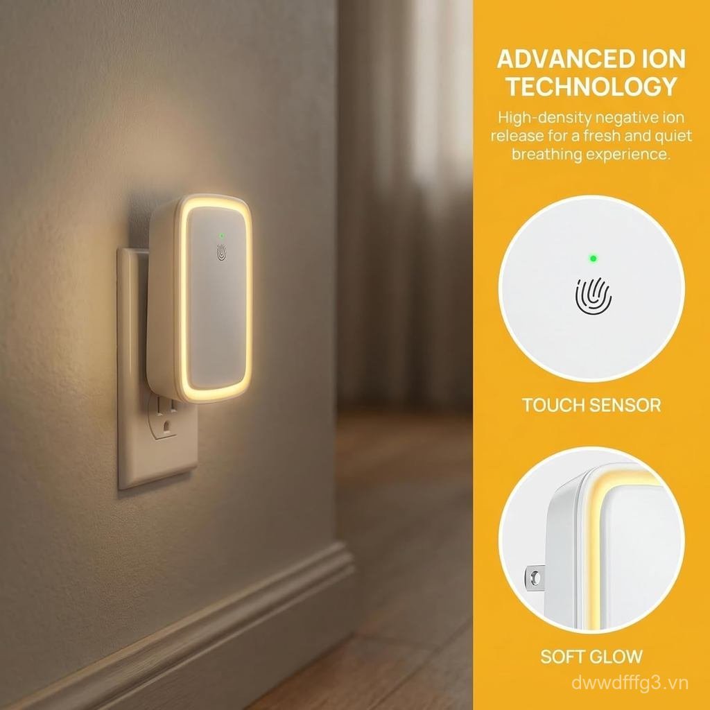 PlugInAirIonizer4Pack Máy lọc không khí Ion âm Máy lọc không khí im lặng Thích hợp cho phòng ngủ gia