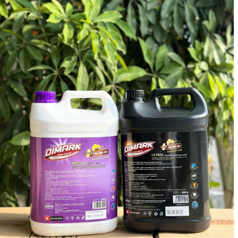 nước giặt xả quần áo thơm lâu DIMARK 5in1 Plus siêu đậm đặc can lớn 5kg siêu tiết kiệm A6