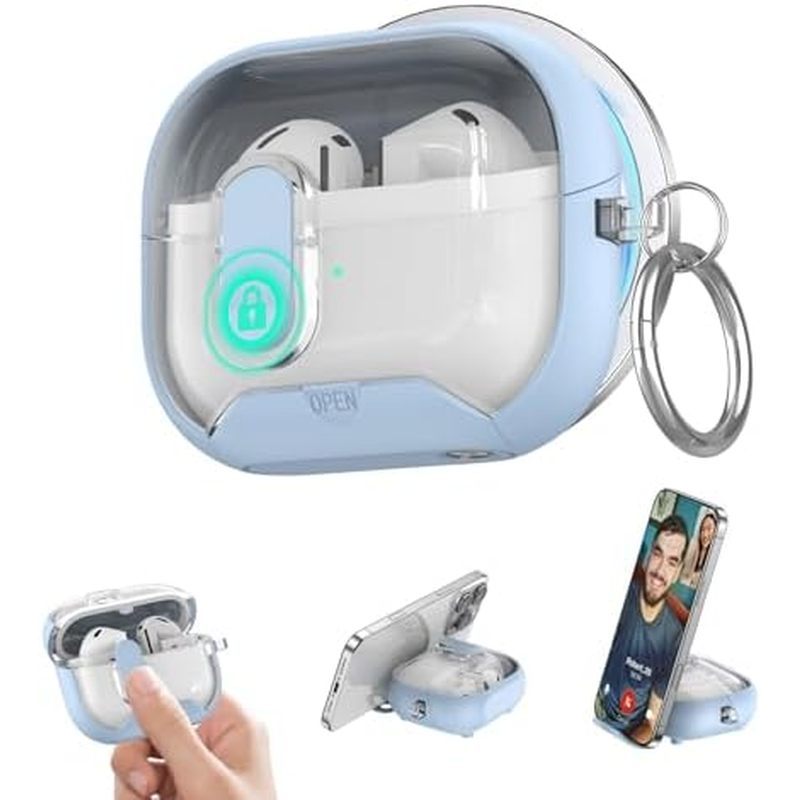 Miimall for Samsung Galaxy Buds 3/Buds3 pro/Buds3 FE Case with Phone Stand, Secure Lock Clip Full Bo