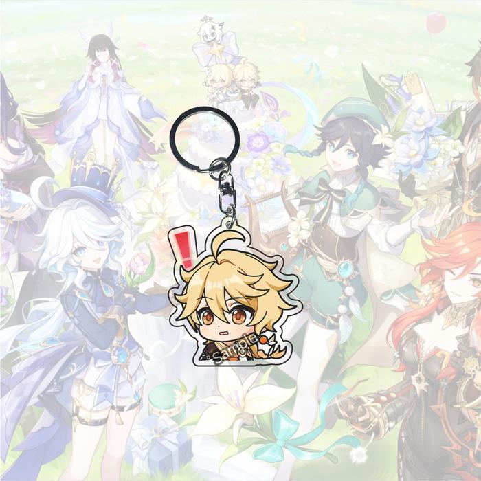 Gantungan Kunci Anime Game Genshin Impact Aether - Lauma -furinnzu -Dahlia - Keychain - Aether 04, S