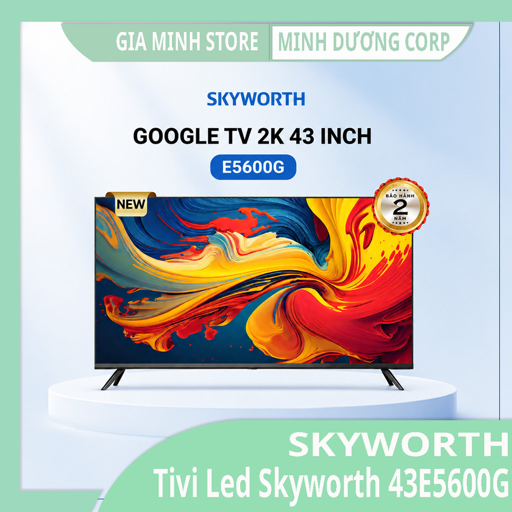 Google Tivi Skyworth Full HD 43 Inch 43E5600G - Chính Hãng - Dolby Audio - HDR10