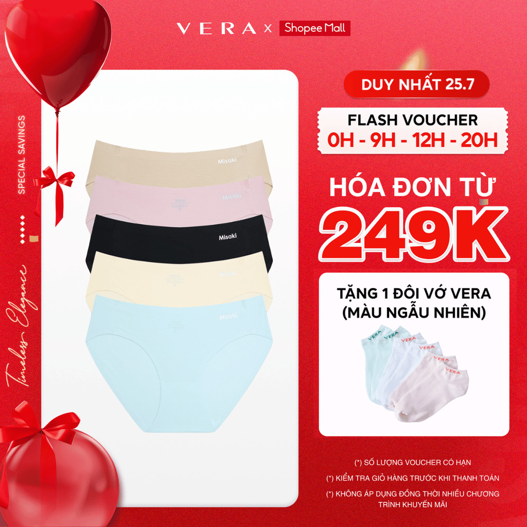 Combo 5 quần lót bikini nữ Misaki seamless - M1056