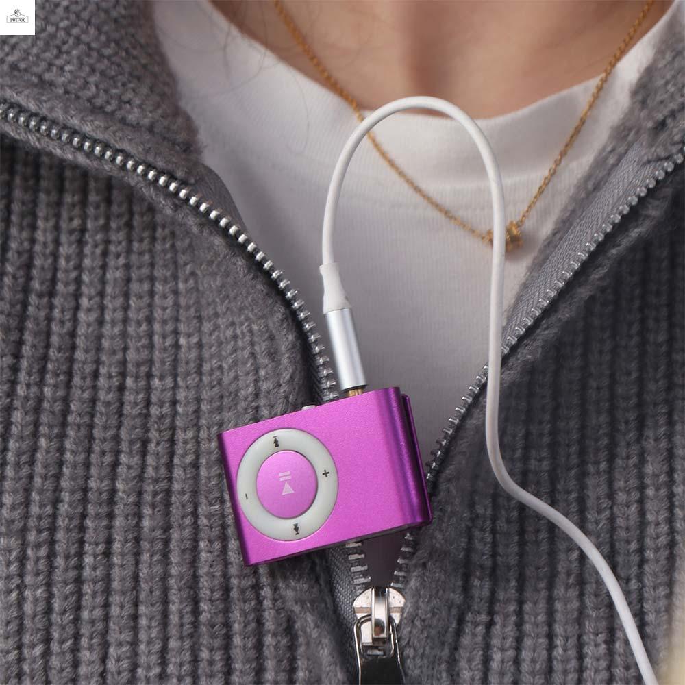 POYFOX Clip MP3 Mini Thời Trang Media Player Walkman Gương Kim Loại Thể Thao MP3