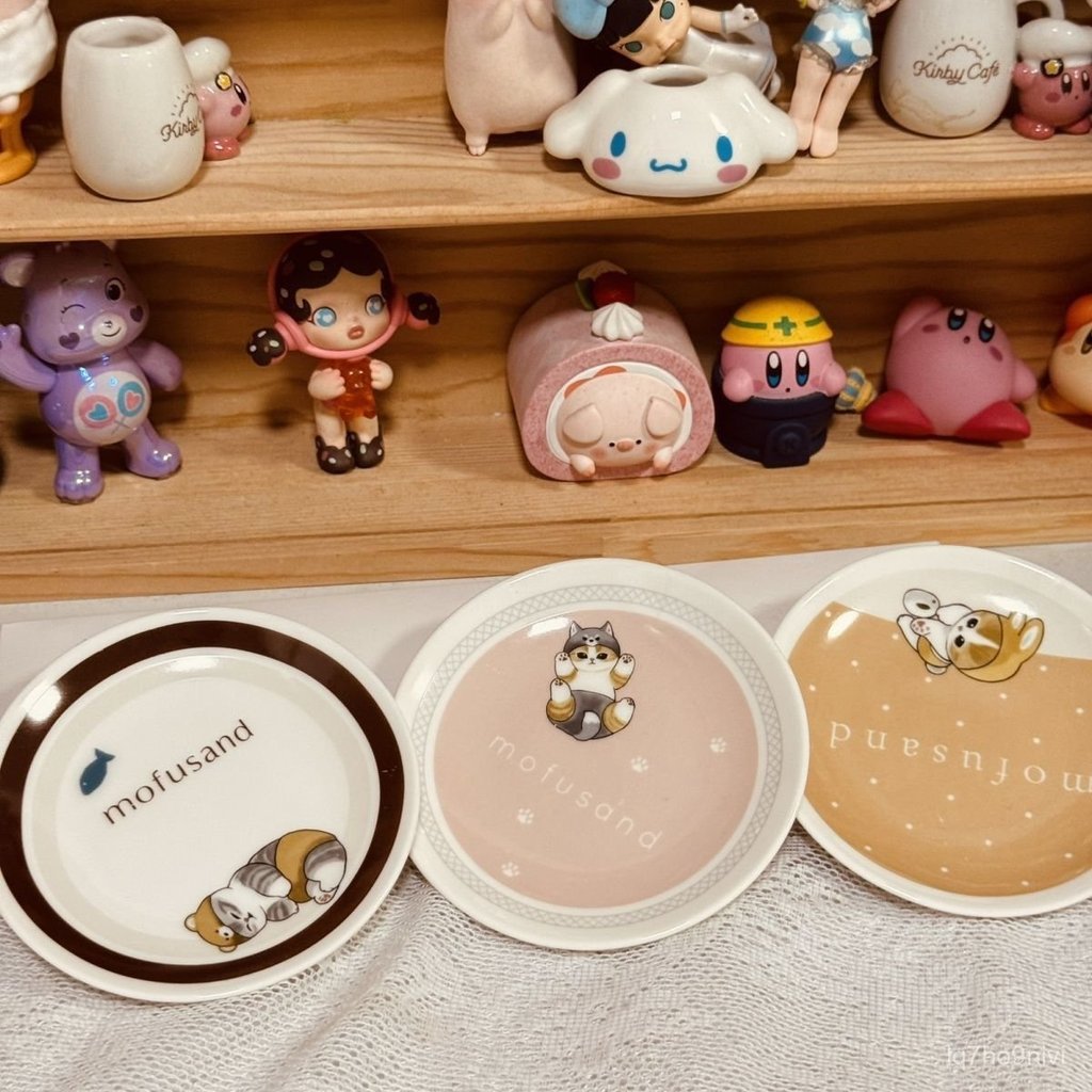 Đĩa sứ hình mèo cá mập đĩa nhỏ đựng nước chấm bộ đĩa mèo cá mập hàng xuất khẩu Nhật Bản dễ thương bề