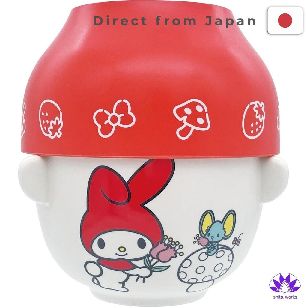 Bộ bát súp và bát cơm Sanrio "My Melody" - Thiết kế ngôi nhà nấm đỏ - Đồ dùng My Melody, Bộ đồ ăn,