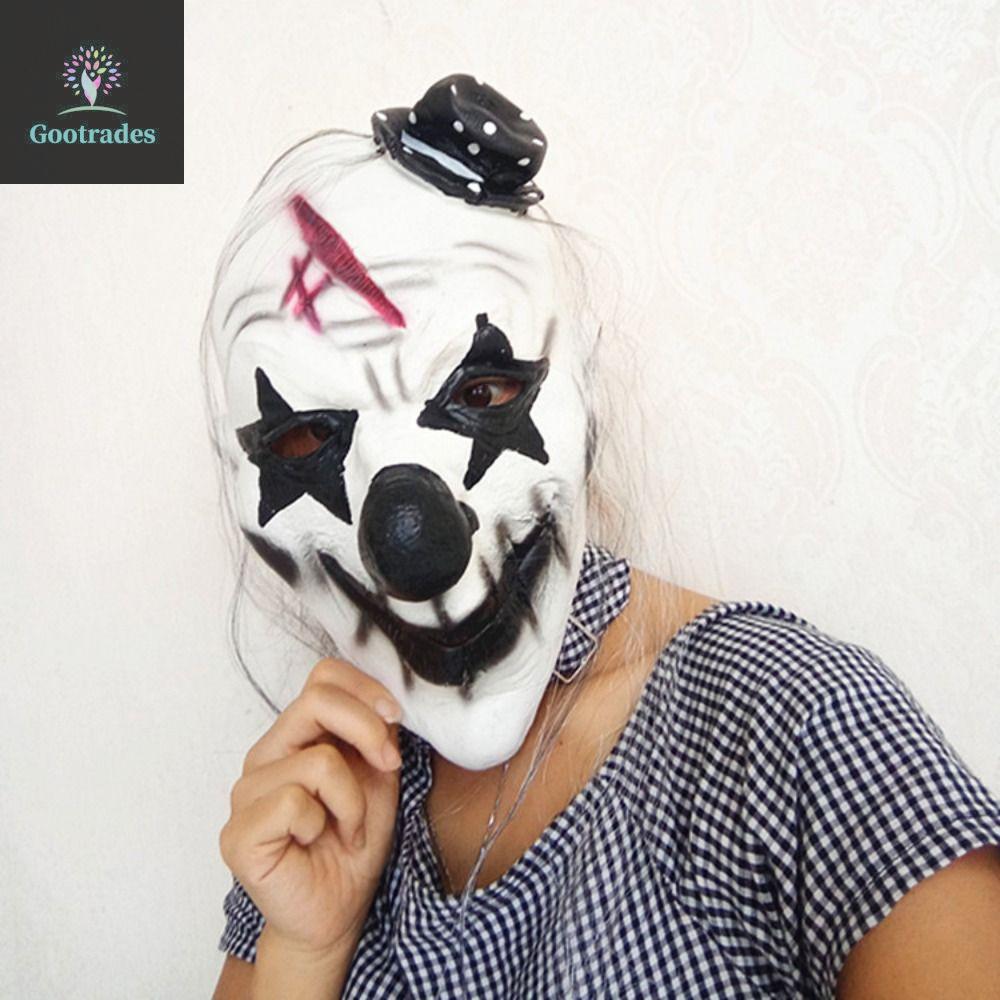 GOOTARDES Halloween Full Face Mask, Cao Su Trang Điểm Halloween Clown Facemask, Joker Trang Phục Phụ