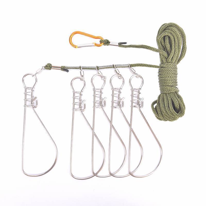 Sta Fishing Lo Bule Fishing Snaps Chain Stringer With Float Live Fish Lo Belt VN