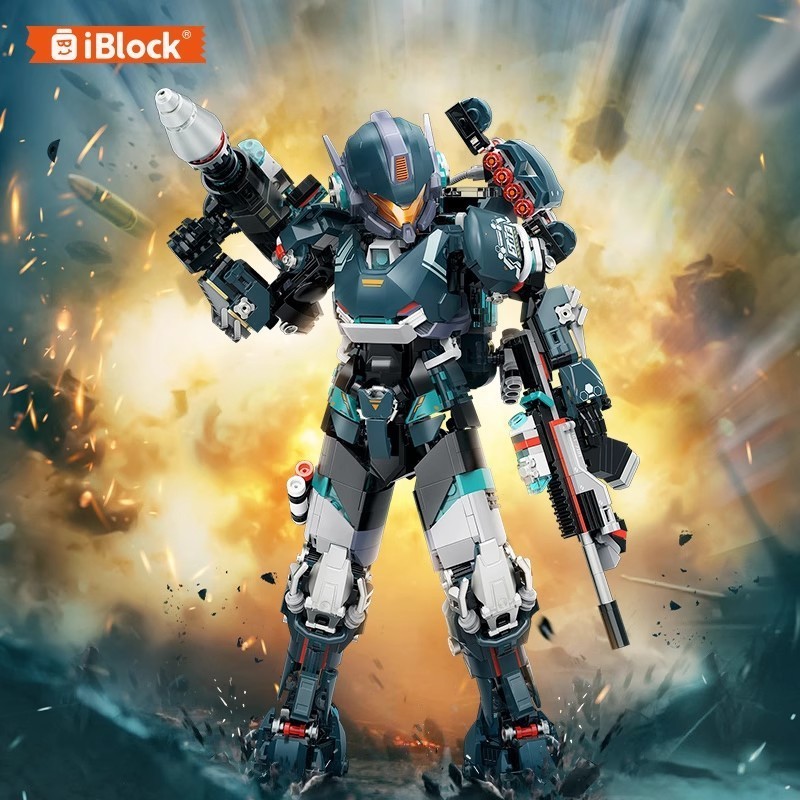 Iblock Khối xây dựng tương thích Fire Hero Mecha Lực lượng đặc biệt Biệt Đội quân Cậu bé quân đội Qu