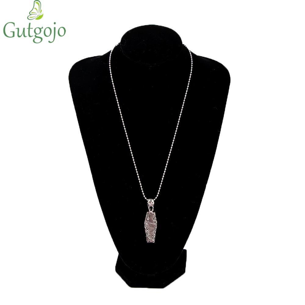 GUTGOJO Chain Men Vintage Steampunk Coffin Skull Cross