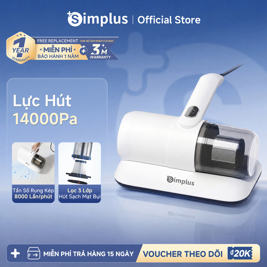 Simplus Máy Hút Bụi Giường Nệm Lực Hút Mạnh 14000Pa CMYH004 - Bảo Hành 1 Năm 1 Đổi 1