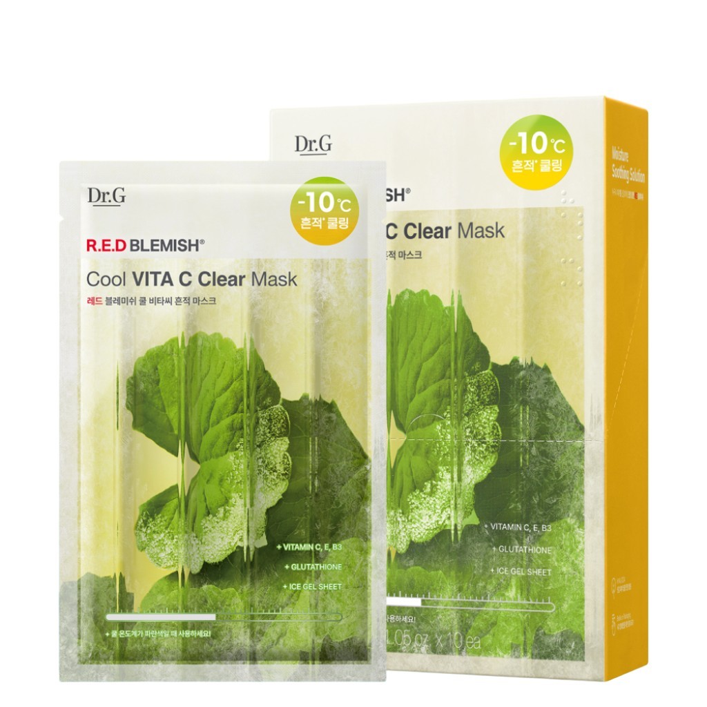 [dr.g] R.E.D BLEMISH Cool VITA C Clear Mask, 30g, 10 chiếc / Mặt nạ Hàn Quốc / Hiệu ứng làm sáng da 